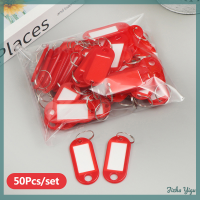 Jizha 50pcs พวงกุญแจที่มีสีสันป้ายแท็กรหัสชื่อโทรหมายเลขเครื่องหมายแท็กแท็กสัมภาระ