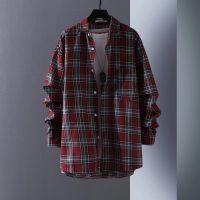 cotton shirt【kin18】Fashion Check Shirt work shirt