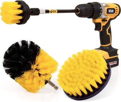 3Pcs/Set Electric Scrubber Brush Drill Brush Kit Plastic Round Cleaning Brush For Carpet Glass Car Tires Nylon Brushes 2/3.5/4in