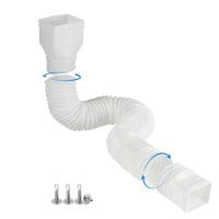 1ชิ้นที่มีความยืดหยุ่นสีขาวฝนรางน้ำ Downspout ส่วนขยาย Downspout Extender Diverter ยืดจาก21ถึง60นิ้ว