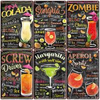 【YD】 Spanish Blackboard Classic Cocktail Metal Sign Plaque Poster Decoration for Bar Pub Wall