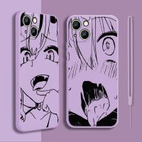 Anime Ahegao manga girl Case For Apple iPhone 14 13 12 Mini 11 Pro XS MAX XR X 8 7 6S SE Plus Liquid Rope Phone Cover Core Coque