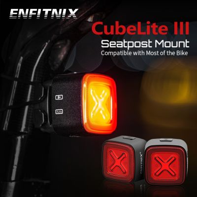™▨ Enfitnix Cubelite III Auto Brake Bike Taillight Smart Sensor Cycling MTB ROAD Rear Lights Bicycle LED Warning Light USB Charging