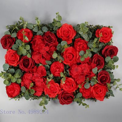 [AYIQ Flower Shop] 40X60CM จำลองดอกไม้ผนังพื้นหลังผนังกุหลาบแต่งงานร้านค้าหน้าต่างกลางแจ้งวันหยุดตกแต่งเลียนแบบพืชแฮนด์เมด