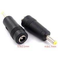 【lz】♣℡✁  DC Power Adapter Connector Plug DC Conversão Cabeça Jack Feminino 5.5x2.1mm Turn Male 4.0x 1.7mm