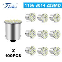 100Pcs Wholesale BA15S 1156 P21W 3014 22SMD LED Bulbs Daytime Running Used for Back Up Reverse Light Brake Tail Lamp RV 12V 24V