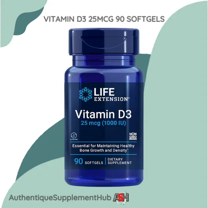 Life Extension, Vitamin D3, 25 mcg (1,000 IU), 90 Softgels Lazada PH