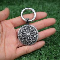 【CW】 Mandala Pendant Keychain Religious Protection Amulet Jewelry for Men Prayering