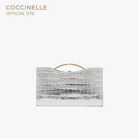 COCCINELLE ETA CROCO Handbag Small 190101 SILVER กระเป๋าสะพายผู้หญิง