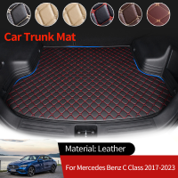 หนังรถ Boot Liner Cargo ด้านหลังเสื่อกระเป๋าเดินทางชั้นถาดพรมกันน้ำสำหรับ Benz C Class W205 2017 ~ 2023 2022