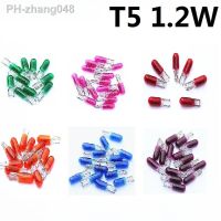 10Pcs 12V 1.2W T5 286 amber red green blue pink purple warm white Light Bulb Dashboard Instrument Panel Brake Light Bulbs