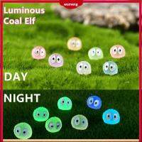 WUMENG 30Pcs เรซิน Briquettes เรืองแสง elfs 7สี การตกแต่งภูมิทัศน์ขนาดเล็กของมอส สร้างสรรค์และสร้างสรรค์ ตุ๊กตาเป็ดสไปรท์บอลสีดำ ของตกแต่งบ้าน