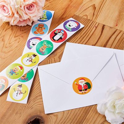 SUER 500pcs Party Supplies Adhesive Label Baking Sign Seal Sticker Xmas Stickers Kraft Stickers DIY crafts Wedding Decor Sticky Note Envelope Packaging Gifts Decoration Merry Christmas