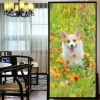 No Glue Static Cling Privacy Windows Film Translucence Decorative  Cute Dog Stained  Glass Window Stickers  Window Tint 12 Window Sticker and Films