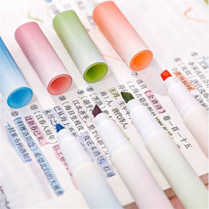 school-office-supplies-cute-highlighters-gradient-highlighters-kawaii-stationery-macaron-highlighter-pens
