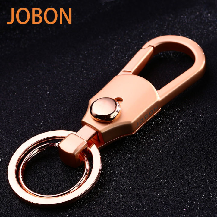 jobon-zhongbang-พวงกุญแจโลหะพวงกุญแจรถยนต์ชายและหญิงพวงกุญแจรูปหัวใจจี้พวงกุญแจ-nuopnyue