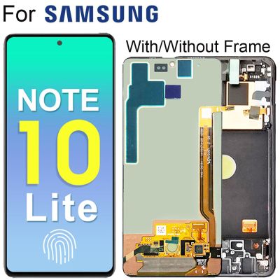 จอแสดงผล Note10lite ดั้งเดิมเหมาะสำหรับจอสำรอง Samsung Galaxy Note 10 Lite สำหรับ SM-N770F อะไหล่ LCD N770F/DS ด้วยลายนิ้วมือ