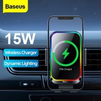 Baseus Car Phone Holder 15W Qi Wireless Charger Automatic Induction Charging Holder For Phone in Car Stand For iPhone 13 Samsung