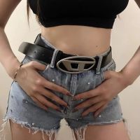 【HOT】 Luxury Design D Metal Buckle Belts Pu Leather Streetwear Fashion Waistband Jeans Pants