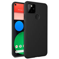 สำหรับ Google Pixel 4A 5G Matte Finish ยืดหยุ่น TPU กลับปกยางเจลซิลิโคน Anti-ลายนิ้วมือป้องกันเคสเยลลี่ (สีดำ)