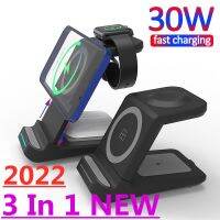 ZZOOI 30W 3 In 1 Magnetic Wireless Charger Stand For IPhone 13 12 11 XR 8 Apple Watch Qi Fast Charging Dock for Airpods Pro IWatch 7 6