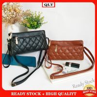 【Ready Stock】 ❂✠ C23 Fashion Embroidered Women Small Bag Multi Layer Zipper Sling Bag Women Shoulder Bag Handbag Women
