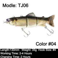 Robotic Fishing Sinking Minnow 130mm35g 54g Auto Swimbait Electric Wobblers Bait USB Rechargeable LED Light Lure For Pike Bass