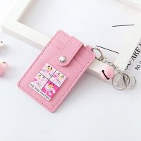 เคสใส่บัตรหนัง PU ลายเซเลอร์มูนน่ารักสำหรับผู้หญิงกระเป๋าเงินบัตรโดยสารจากธนาคารเพื่อการเดินทางเคสแบบโซ่กระเป๋าใส่กุญแจพวงกุญแจกระเป๋าเก็บบัตร