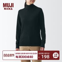 MUJI MUJI Womens Neck Cotton Washable Turtleneck Long Sleeve Knit