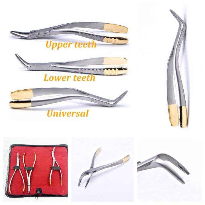 Dental Residual Root Tweezers Tooth Extraction Forceps Curved Maxillary