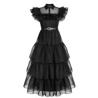 Movie Wednesday Cosplay Dresses Wednesday Addams Cosplay Costume Gothic Wind Adult Kids Children Dress Halloween Party Costumes