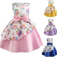 ZZOOI Bow Flower Dress For Girls Birthday Present Wedding Party Princess Girls Dress Toddler Girl Dresses Costume Kids Clothes