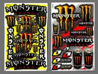 สติ๊กเกอร์แต่งรถ Monster RP995 (สีเหลือง) Monster 2กระป๋อง (สีส้ม) มอเตอร์ไซค์ สติ๊กเกอร์ติดกระจก แต่งรถรถยนต์ ติดหมวกกันน็อค จำนวน 2 แผ่น