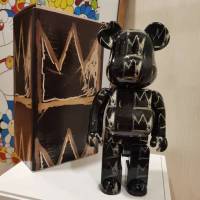 Bearbrick 400% มงกุฎดำ Basquet 8รุ่น Quan Zhilong ทำมือรุนแรงหมีตุ๊กตาเครื่องประดับ