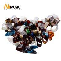 100Pcs Acoustic Guitar Large Shell Thumb Picks Index Picks Celluloid Thumbpicks Plectrums with Plastic