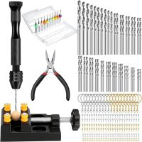 281Pc Pin Vise Hand Drill Bits Mini Drill Set for Resin Keychain Jewelry Casting,For DIY Resin Keychain Making Supplies