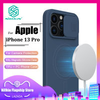 Nillkin CamShield ซิลิโคน Magnetic เคส สำหรับ iPhone 13 Pro เคสโทรศัพท์ ไหมอ่อนนุ่มดุจผ้าไหม ซิลิโคนแบบนิ่ม สไลด์ กล้อง ป้องกัน MagSafe ฝาหลัง