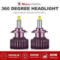 Bullvision 360 degree LED H7 Headlight Bulb csp Chip Car Light 25000LM/Bulb H4 H9 H11 9012 HB3 HB4 12V 6000K Bulbs  LEDs  HIDs