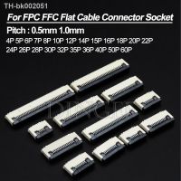 ◘☽¤ 10pcs/lot FPC FFC For Flat Cable Connector 0.5mm 1mm Pitch Under Clamshell Socket 4P 6P 8P 10P 12P 14P 16P 20P 22P 24P 30P 40P