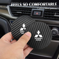 2Pcs หนัง Coaster Anti-Noise ถ้วยน้ำ Pad สำหรับ Mitsubishi ASX Pajero Outlander Lancer Evo EX Mirage Grandis Eclipse Cross Xpander Attrage Space