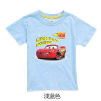 Lightning McQueen เสื้อยืดแขนสั้นสำหรับเด็กผู้ชายและเด็กผู้หญิง,เสื้อยืดผ้าฝ้ายแขนสั้นครึ่งแขนลายการ์ตูนเสื้อผ้ากีฬาลำลองปี2021