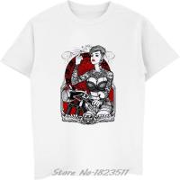 Summer Bad Girl Printed T Shirt Men Women Fashion Cafe Racer Motorbike Biker Design Tshirt White Cusual Tops Cool Tees XS-6XL