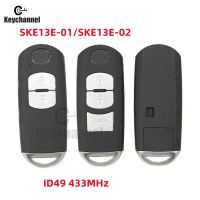 Keychannel 3รีโมทกุญแจรถยนต์ Fob ID49ศิลปะ433Mhz Keyless Key สำหรับอะไหล่ Mazda 6 SKE13E-01ความใกล้ชิด