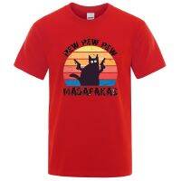 Pew Pew Madafaks Cat Printing Mans Tshirts Breathable Loose Tshirts Comfortable Tshirt Gildan