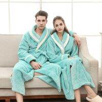 【LZ】◕﹉♀  Grande tamanho inverno casal robe flanela espessa quimono longo roupão de banho solto casual coral velo Home Wear roupa de dormir