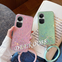 เคสโทรศัพท์สินค้าพร้อมส่งสำหรับ OPPO Reno10 Pro Plus Pro + 5G 2023โปร่งใสใหม่เคสนิ่มพร้อมสร้อยข้อมือมือกรอบหลังอวกาศดาว Reno 10 10Pro Reno10Pro +