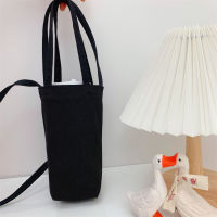 With Cover Storage Portable Insulator Canvas Cute Bag Pure Color Bottle