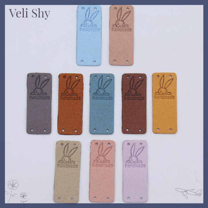 veli-shy-20ชิ้นป้ายการ์ตูนกระต่ายน่ารักสติกเกอร์ป้ายชื่อแฮนด์เมดสำหรับเสื้อผ้าทำมือแท็ก