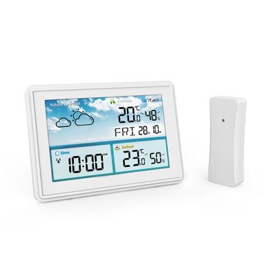 Wireless Digital Weather Station Hygrometer Forecast Sensor Frost Point Calendar (A)EU Plug