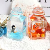 Metal Acrylic Cute Floating Marine Animal Couple Keychain Creative Small Gift Mobile Phone School Bag Car Pendant Car Keychain